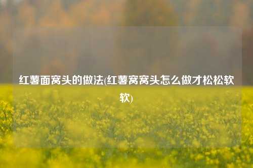红薯面窝头的做法(红薯窝窝头怎么做才松松软软)