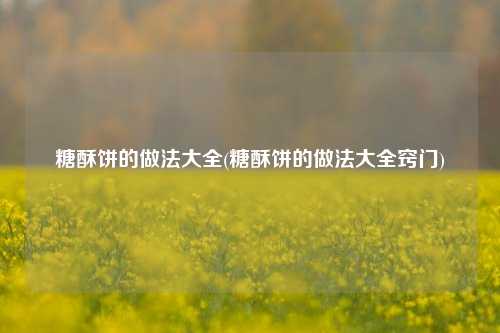 糖酥饼的做法大全(糖酥饼的做法大全窍门)