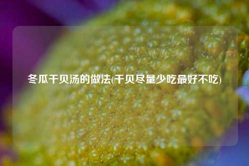 冬瓜干贝汤的做法(干贝尽量少吃最好不吃)